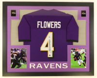 Zay Flowers Signed Custom Framed Jersey Display (Beckett) at PristineAuction.com