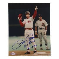 Pete Rose Signed Reds 8x10 Photo Inscribed "Hit King" & "#4192" (PSA) at PristineAuction.com