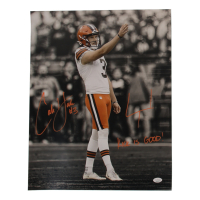 Cade York Signed Browns 16x20 Photo Inscribed "Kick is Good!" with Goal Posts Sketch (JSA) at PristineAuction.com