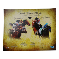 Jean Cruguet & Steve Cauthen Signed "Triple Crown Magic" 16x20 Photo (MAB) at PristineAuction.com