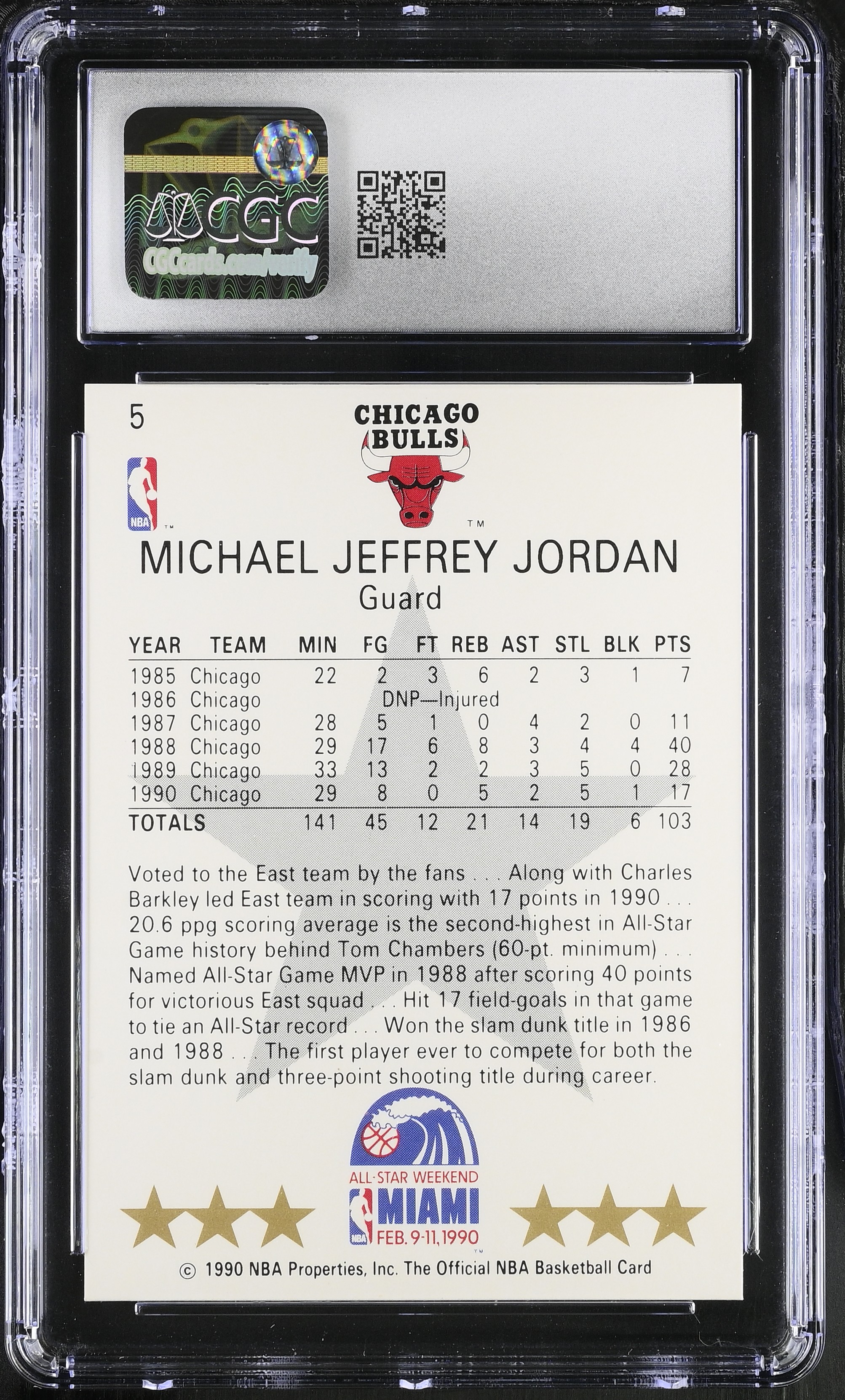 Michael Jordan 1990-91 Hoops AS SP #5 (CGC 8) at PristineAuction.com Michael Jordan 1990-91 Hoops AS SP #5 (CGC 8) at PristineAuction.com