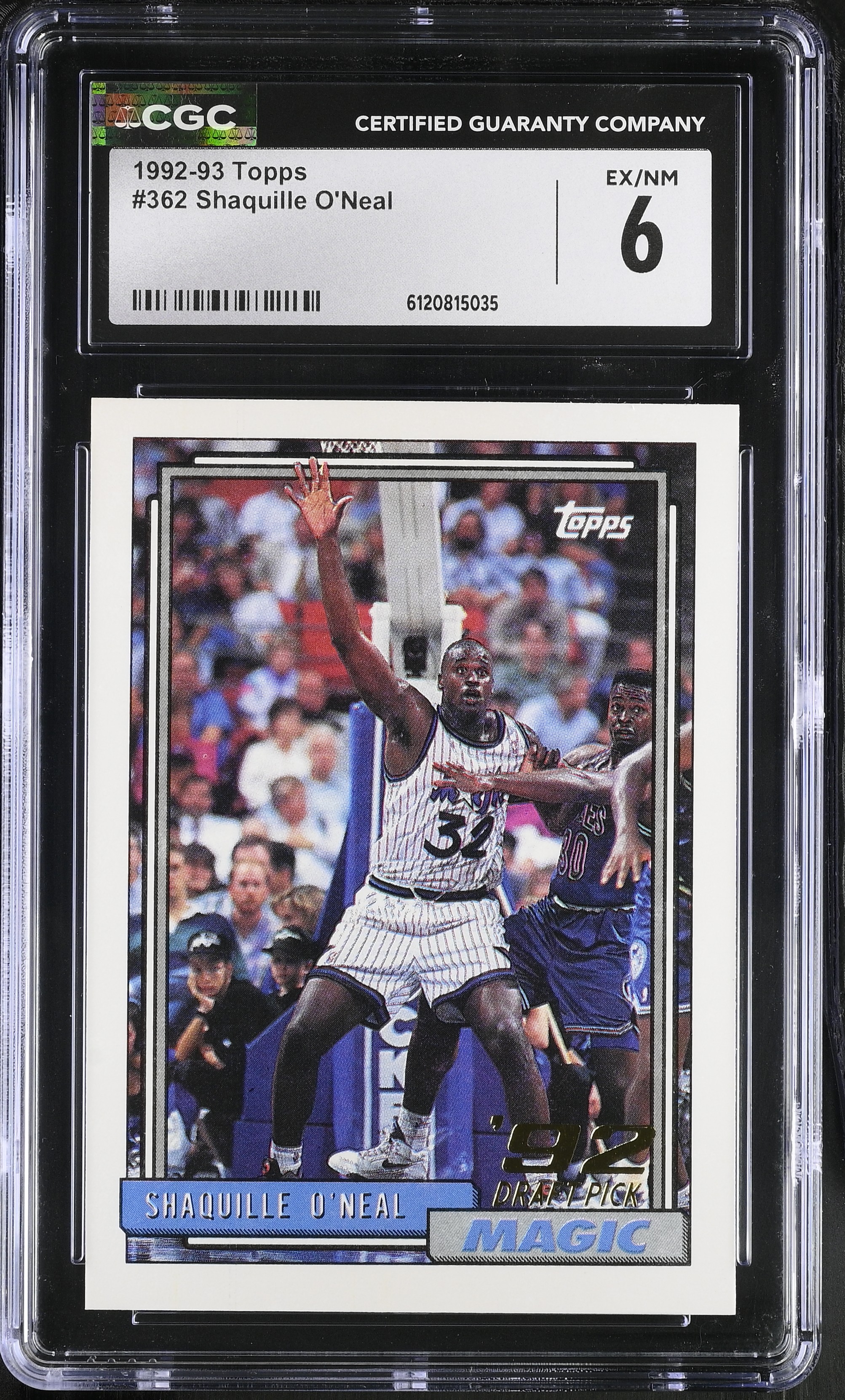 Shaquille O'Neal 1992-93 Topps #362 RC (CGC 6) at PristineAuction.com Shaquille O'Neal 1992-93 Topps #362 RC (CGC 6) at PristineAuction.com