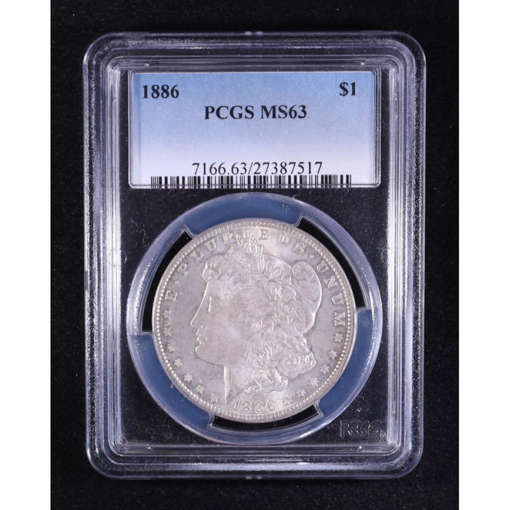 1886 Morgan Silver $1 Dollar (PCGS MS63) at PristineAuction.com