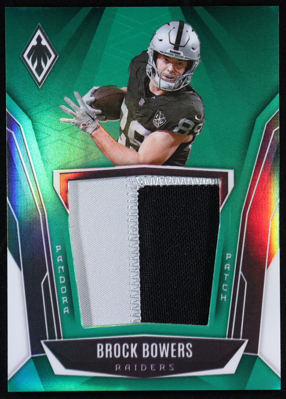 Brock Bowers 2025 Panini Phoenix Pandora Patch Green #PAP-BBS #21/99 at PristineAuction.com Brock Bowers 2025 Panini Phoenix Pandora Patch Green #PAP-BBS #21/99 at PristineAuction.com
