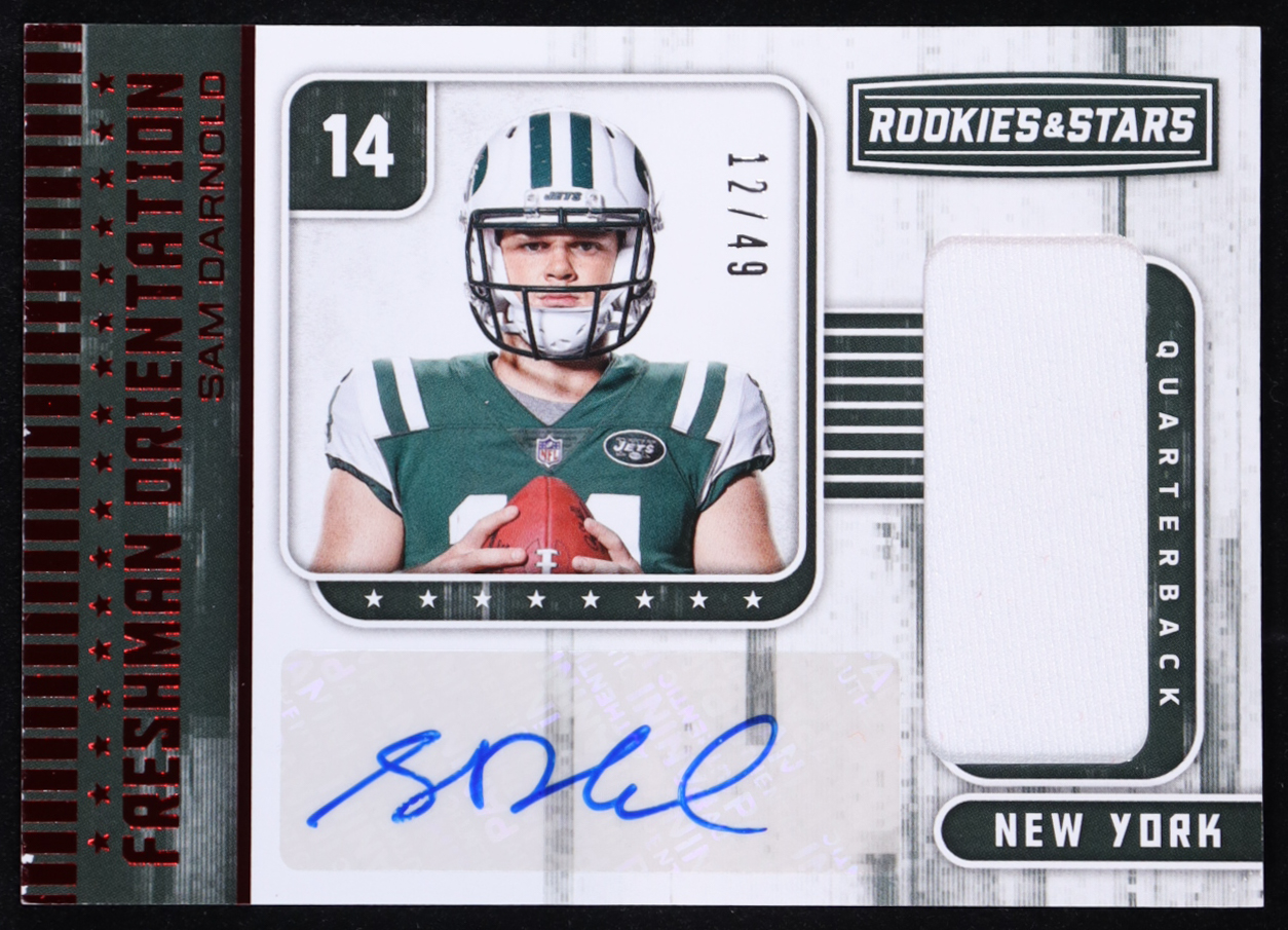 Sam Darnold 2018 Rookies and Stars Freshman Orientation Jersey Autographs #3 RC #12/49 at PristineAuction.com Sam Darnold 2018 Rookies and Stars Freshman Orientation Jersey Autographs #3 RC #12/49 at PristineAuction.com