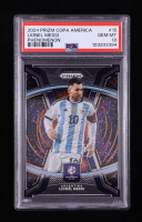 Lionel Messi 2024 Panini Prizm Copa America Phenomenon #15 (PSA 10) at PristineAuction.com