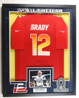 Tom Brady Signed Patriots "All-Time Team" Custom Framed Pro Bowl Nike Authentic Jersey Display (Beckett & PSA) at PristineAuction.com
