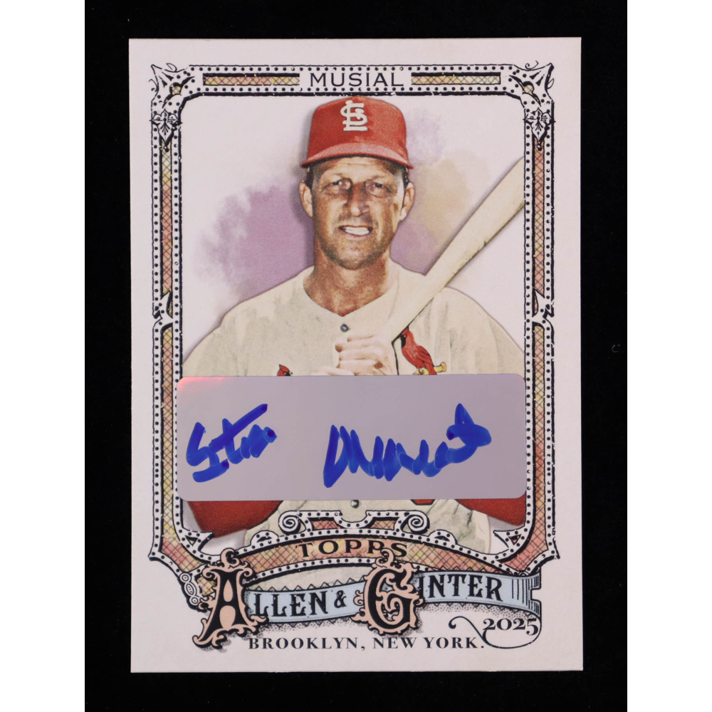 Stan Musial Signed Sticker on 2025 Topps Allen and Ginter #64 (Musial) at PristineAuction.com