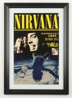 1991 "Nirvana" Belgium Custom Framed Concert Poster at PristineAuction.com
