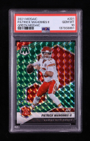 Patrick Mahomes II 2021 Panini Mosaic Mosaic Green #221 AFC (PSA 10) at PristineAuction.com