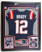 Tom Brady Signed Patriots Custom Framed Nike Jersey with LED Display & (2) Photos (Fanatics) at PristineAuction.com