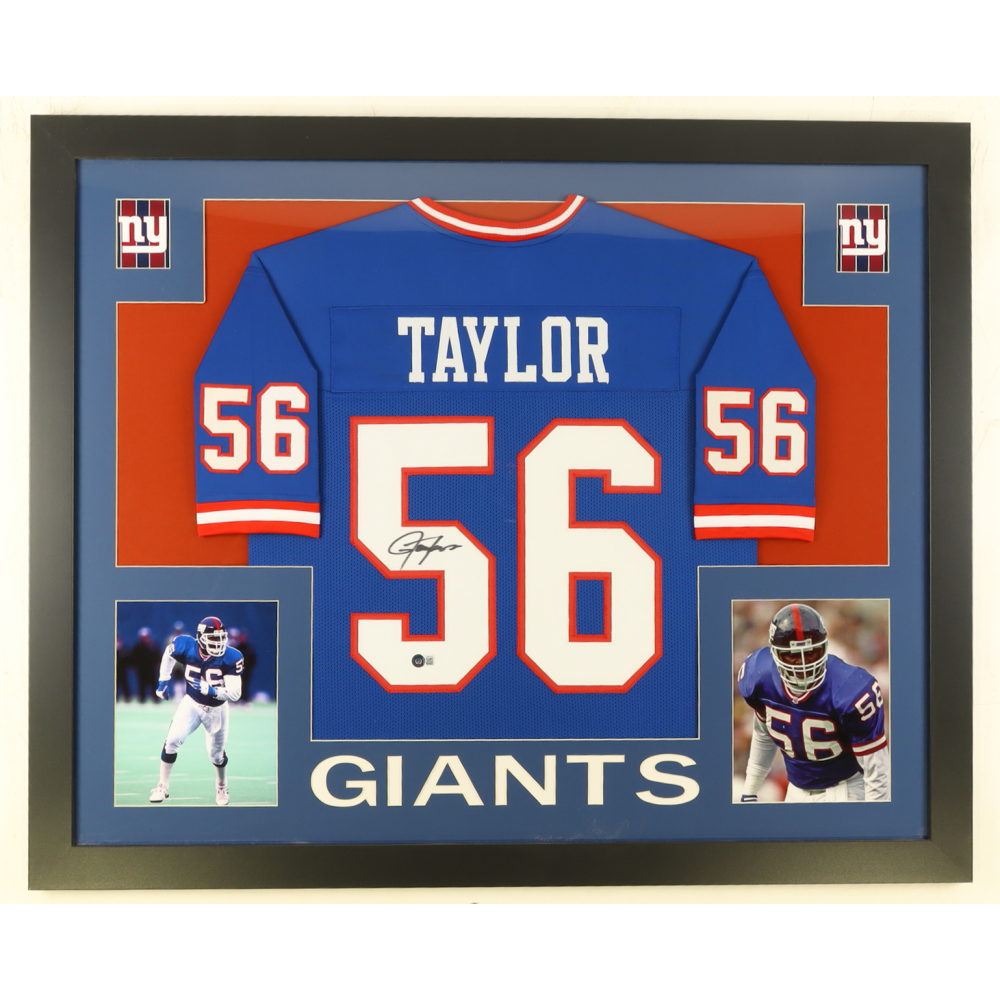 Lawrence Taylor Signed Custom Framed Jersey Display (Beckett) at PristineAuction.com