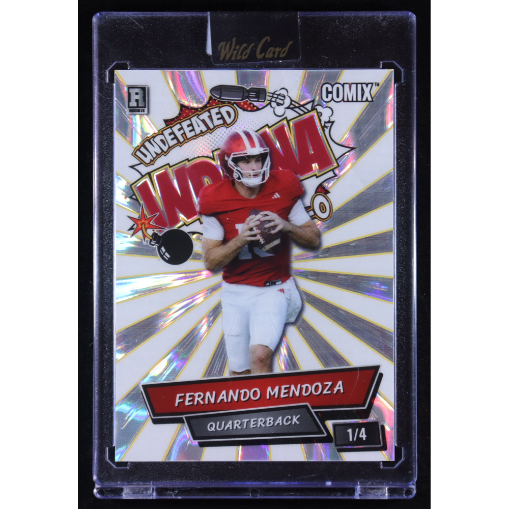 Fernando Mendoza 2025 Wild Card Comix Undefeated Indiana Silver White RayWave #ACBL-FM01 #1/4 RC at PristineAuction.com