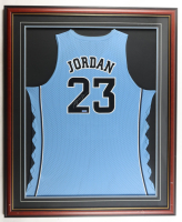 Michael Jordan Signed  Custom Framed Jersey (UDA & GOAT) at PristineAuction.com