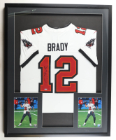 Tom Brady Signed Custom Framed Jersey with (2) Photos (Fanatics) at PristineAuction.com