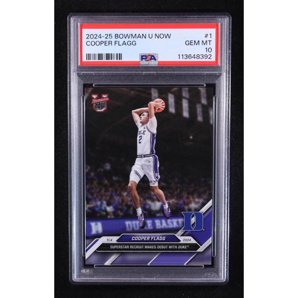 Cooper Flagg 2024-25 Bowman University Now #1 RC (PSA 10) at PristineAuction.com
