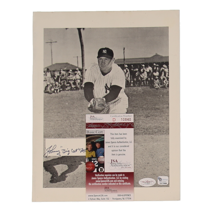Johnny "Big Cat" Mize Signed Yankees 8.5x11 Photo (JSA) at PristineAuction.com Johnny "Big Cat" Mize Signed Yankees 8.5x11 Photo (JSA) at PristineAuction.com