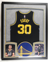 Steph Curry Signed Custom Framed Jersey with LED Display & (2) Photos (Beckett & Curry) at PristineAuction.com