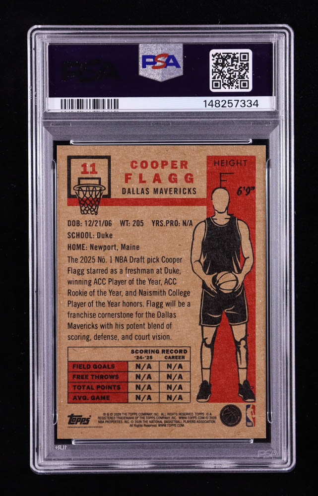 Cooper Flagg 2025-26 Topps Living #11 RC (PSA 10) at PristineAuction.com Cooper Flagg 2025-26 Topps Living #11 RC (PSA 10) at PristineAuction.com