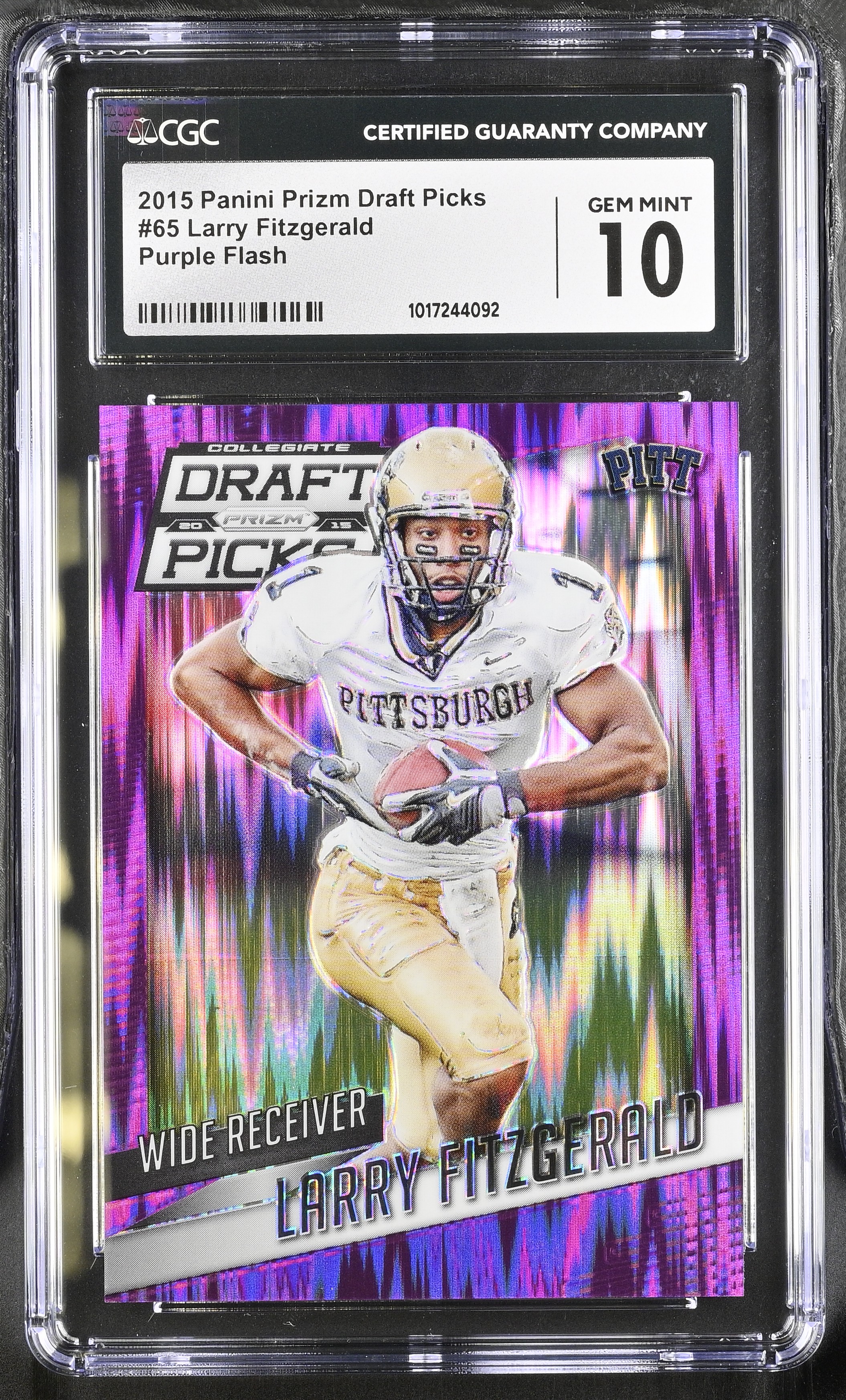 Larry Fitzgerald 2015 Panini Prizm Draft Picks Prizms Purple #65 #38/99 (CGC 10) at PristineAuction.com Larry Fitzgerald 2015 Panini Prizm Draft Picks Prizms Purple #65 #38/99 (CGC 10) at PristineAuction.com