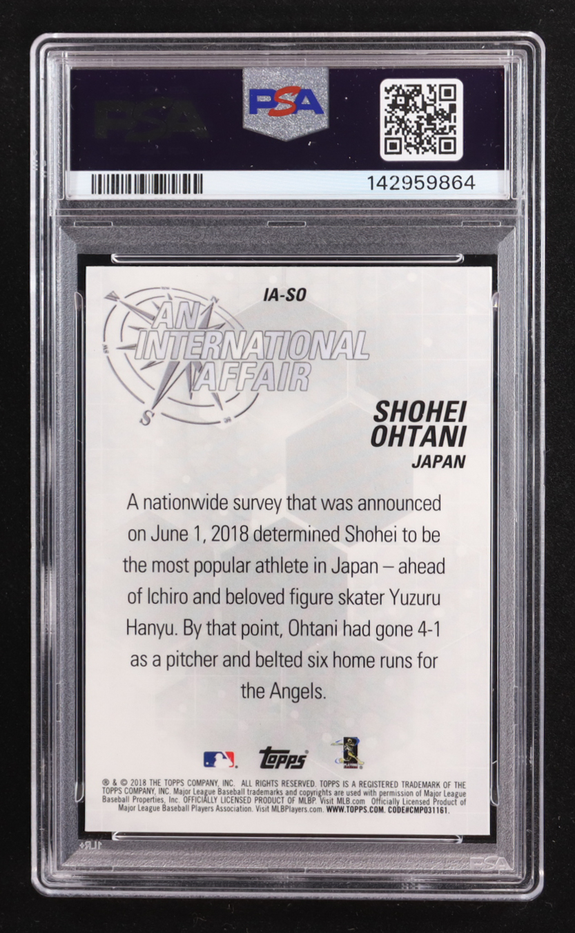 Shohei Ohtani 2018 Topps Chrome Update An International Affair #IA-SO RC (PSA 10) at PristineAuction.com Shohei Ohtani 2018 Topps Chrome Update An International Affair #IA-SO RC (PSA 10) at PristineAuction.com