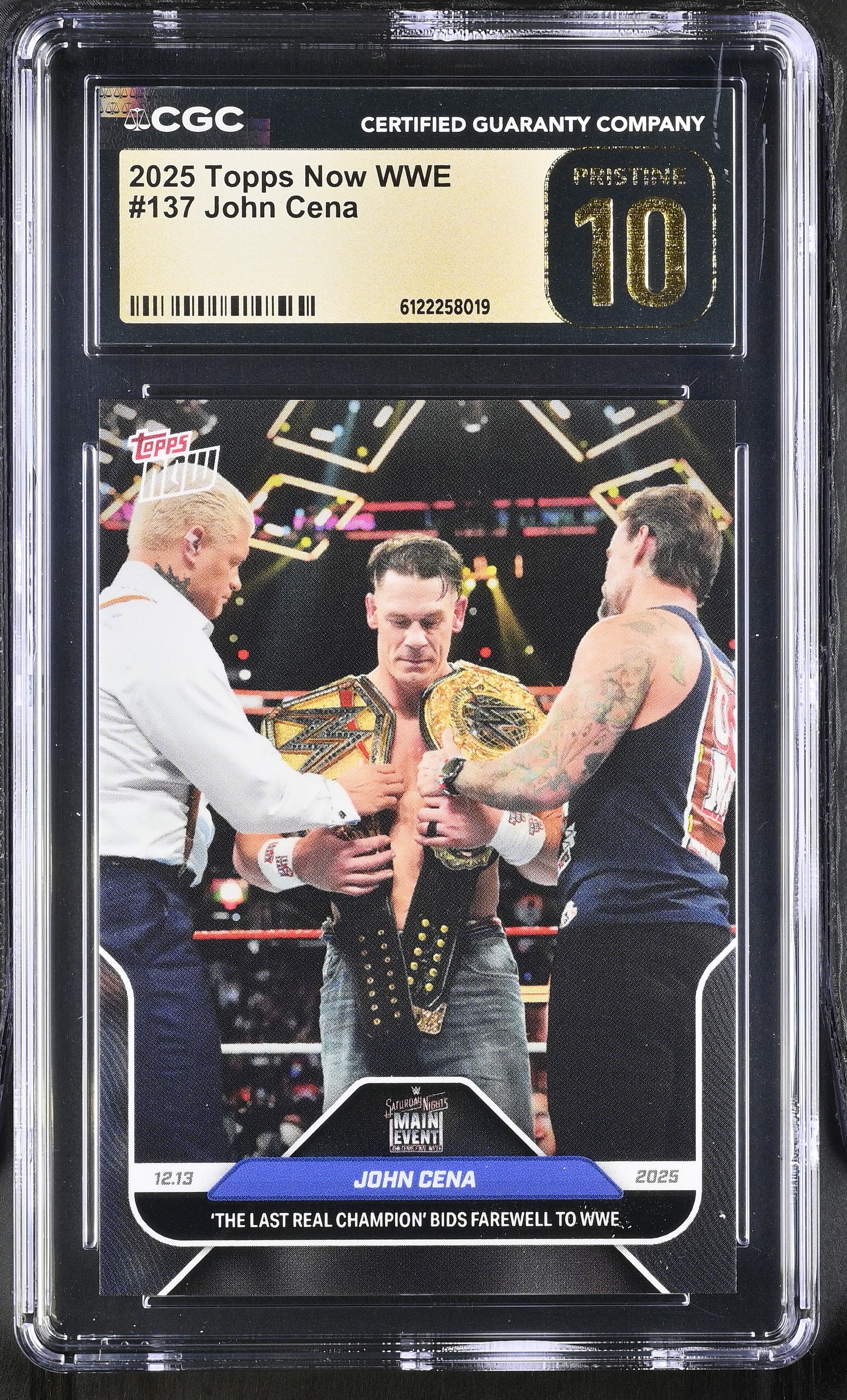 John Cena 2025 Topps Now WWE #137 (CGC 10 | Pristine Black Label) at PristineAuction.com John Cena 2025 Topps Now WWE #137 (CGC 10 | Pristine Black Label) at PristineAuction.com