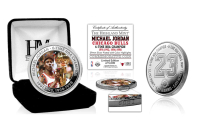 Michael Jordan Bulls "6-Time NBA Finals Champion" Highland Mint Silver Coin at PristineAuction.com