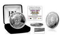 LeBron James Lakers "NBA All-Time Scoring Record" Highland Mint 39mm Silver Coin at PristineAuction.com