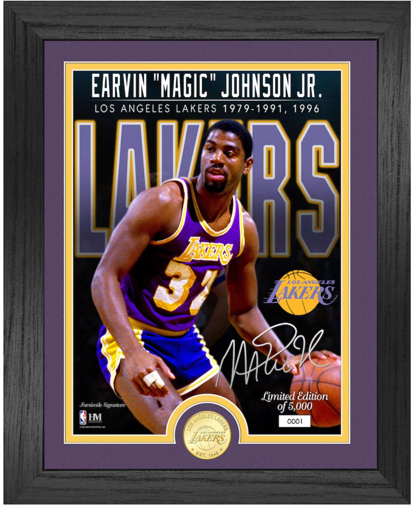 Magic Johnson LE Celtics Custom Framed Photo with Highland Mint Coin at PristineAuction.com Magic Johnson LE Celtics Custom Framed Photo with Highland Mint Coin at PristineAuction.com
