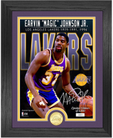 Magic Johnson LE Celtics Custom Framed Photo with Highland Mint Coin at PristineAuction.com