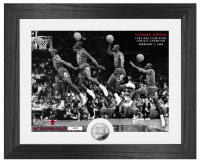 Michael Jordan LE Bulls "1988 NBA Slam Dunk Champion" Custom Framed Photo with Highland Mint Coin at PristineAuction.com