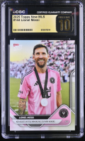 Lionel Messi 2025 Topps Now MLS #144 (CGC 10 | Pristine Black Label) at PristineAuction.com