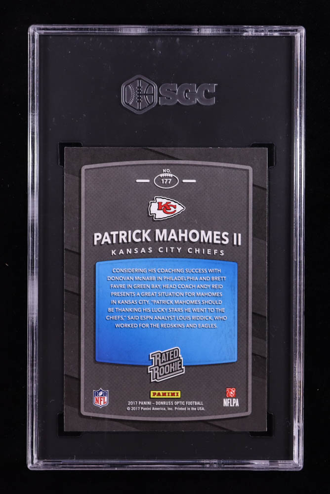Patrick Mahomes II 2017 Donruss Optic #177 RR RC (SGC 9) at PristineAuction.com Patrick Mahomes II 2017 Donruss Optic #177 RR RC (SGC 9) at PristineAuction.com