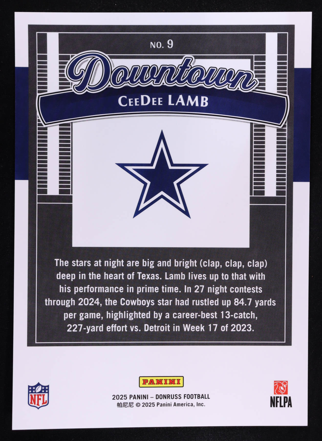 CeeDee Lamb 2025 Donruss Downtown! Oversize #9 at PristineAuction.com CeeDee Lamb 2025 Donruss Downtown! Oversize #9 at PristineAuction.com