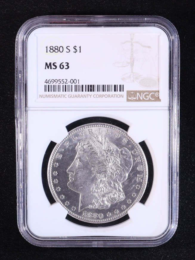 1880-S Morgan Silver $1 Dollar (NGC MS63) at PristineAuction.com 1880-S Morgan Silver $1 Dollar (NGC MS63) at PristineAuction.com