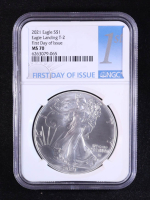 2021 American Silver $1 Eagle Type 2, First Day of Issue (NGC MS70) at PristineAuction.com