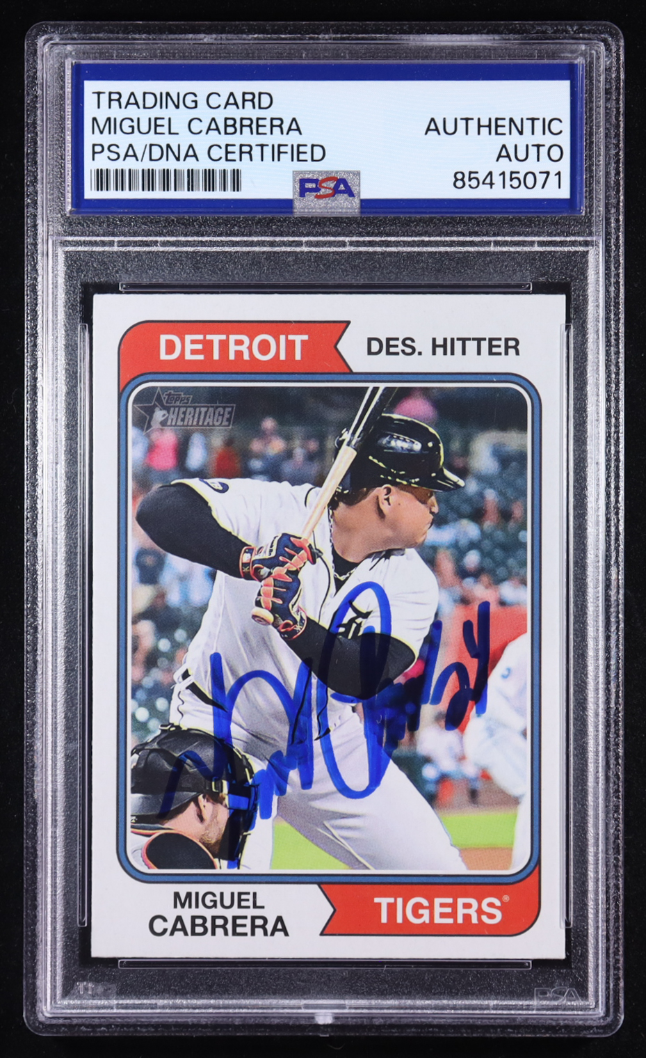 Miguel Cabrera Signed 2023 Topps Heritage #151 (PSA) at PristineAuction.com Miguel Cabrera Signed 2023 Topps Heritage #151 (PSA) at PristineAuction.com