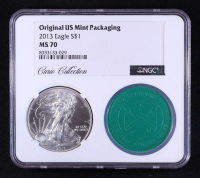 2013 American Silver $1 Eagle - Original U.S. Mint Packaging "Curio Collection" (NGC MS70) at PristineAuction.com