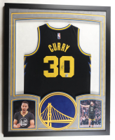 Steph Curry Signed Custom Framed Jersey with LED Display & (2) Photos (Beckett & Curry) at PristineAuction.com