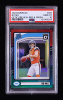 Bo Nix 2024 Donruss Optic Rated Rookies Preview Red and Green #369 RC (PSA 10) at PristineAuction.com