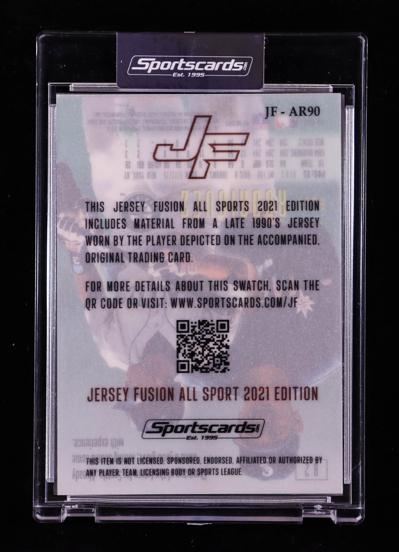 Alex Rodriguez 2021 Jersey Fusion Game Used Swatch #JFAR90 at PristineAuction.com Alex Rodriguez 2021 Jersey Fusion Game Used Swatch #JFAR90 at PristineAuction.com