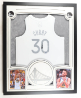 Steph Curry Signed Custom Framed Jersey with LED Display & (2) Photos (Beckett & Curry) at PristineAuction.com