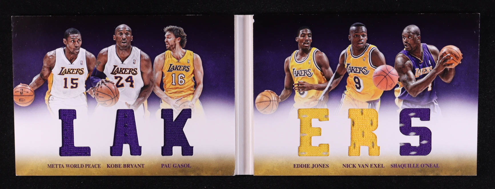 Nick Van Exel / Kobe Bryant / Eddie Jones / Shaquille O'Neal / Metta World Peace / Pau Gasol 2012-13 Panini Preferred Lakers Memorabilia #2 #075/199 at PristineAuction.com Nick Van Exel / Kobe Bryant / Eddie Jones / Shaquille O'Neal / Metta World Peace / Pau Gasol 2012-13 Panini Preferred Lakers Memorabilia #2 #075/199 at PristineAuction.com