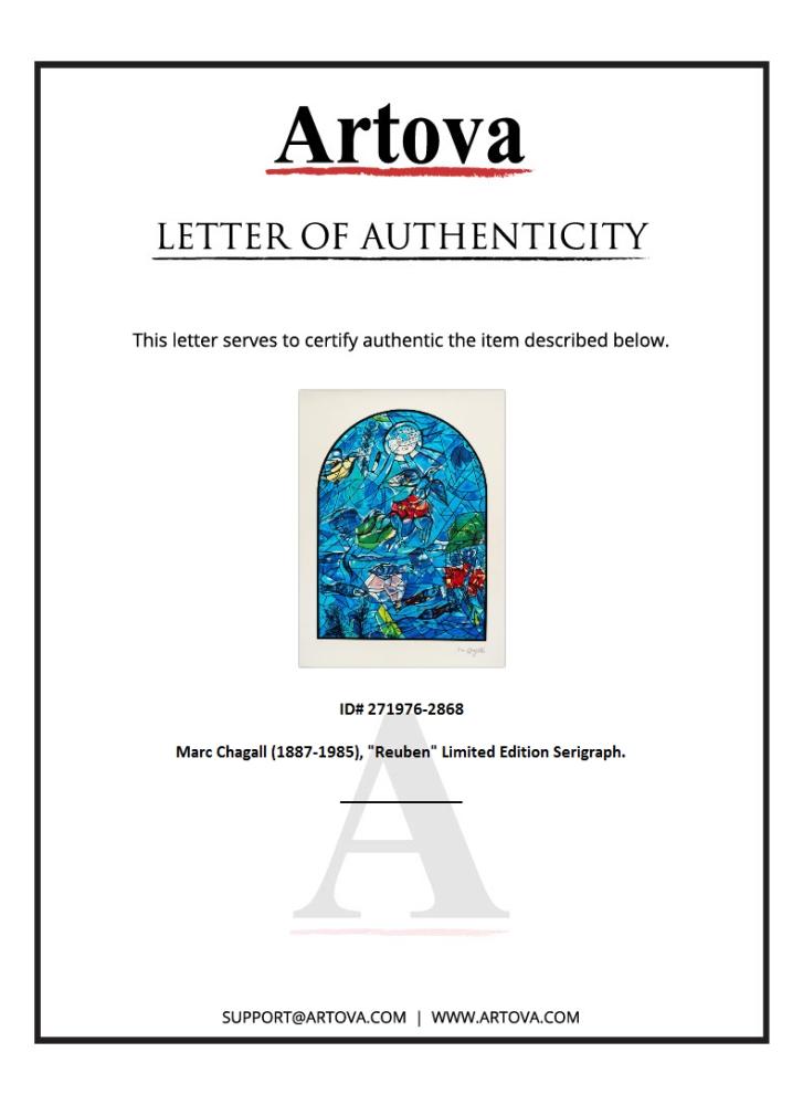 "Reuben" LE 27x21 Serigraph on Paper by Marc Chagall (Artova) at PristineAuction.com "Reuben" LE 27x21 Serigraph on Paper by Marc Chagall (Artova) at PristineAuction.com