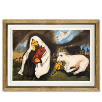 "Loneliness" LE 29x42 Custom Framed Serigraph by Marc Chagall (Artova) at PristineAuction.com