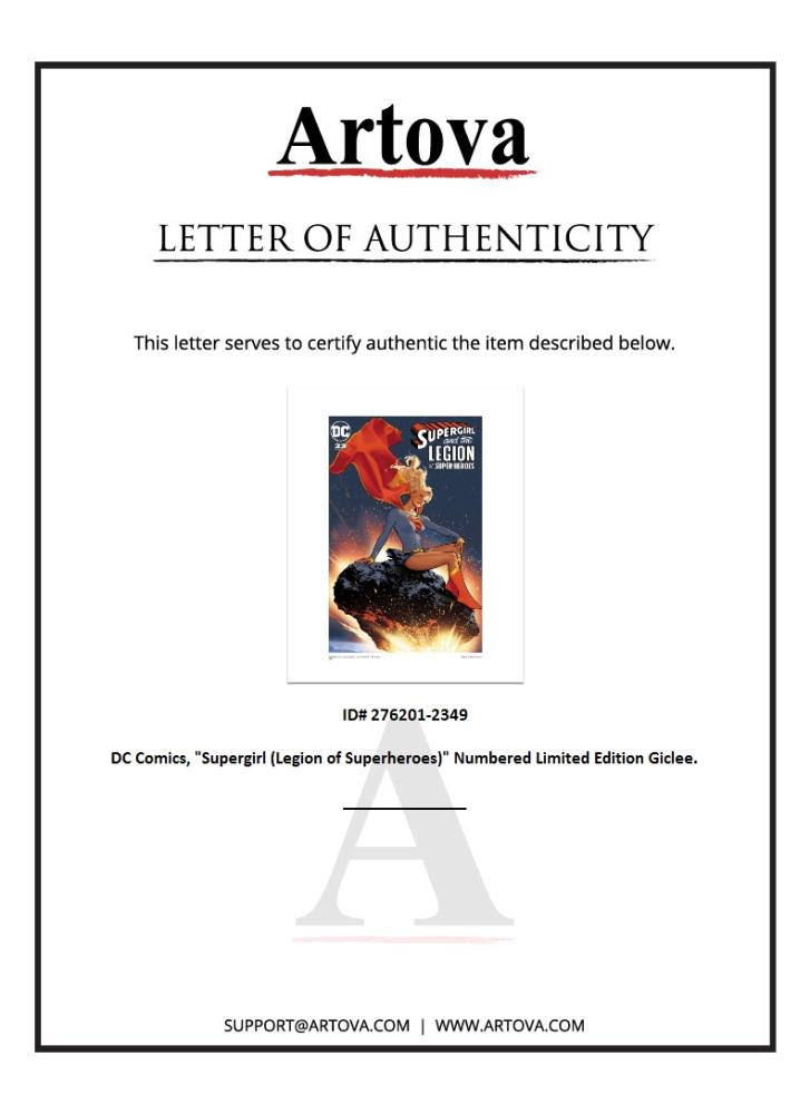 "Supergirl: Legion of Superheroes" LE 16x20 Giclee on Paper by DC Comics (Artova) at PristineAuction.com "Supergirl: Legion of Superheroes" LE 16x20 Giclee on Paper by DC Comics (Artova) at PristineAuction.com