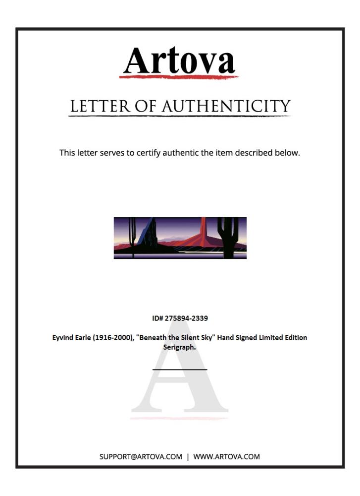 "Beneath the Silent Sky" LE 7x22 Serigraph by Eyvind Earle (Artova) at PristineAuction.com "Beneath the Silent Sky" LE 7x22 Serigraph by Eyvind Earle (Artova) at PristineAuction.com