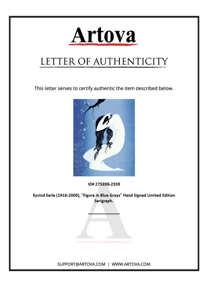 "Figure in Blue Grays" LE 10x8 Serigraph by Eyvind Earle (Artova) at PristineAuction.com "Figure in Blue Grays" LE 10x8 Serigraph by Eyvind Earle (Artova) at PristineAuction.com