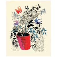 "Red Barrel" LE 40x32 Serigraph on Eyvind Earle (Artova) at PristineAuction.com