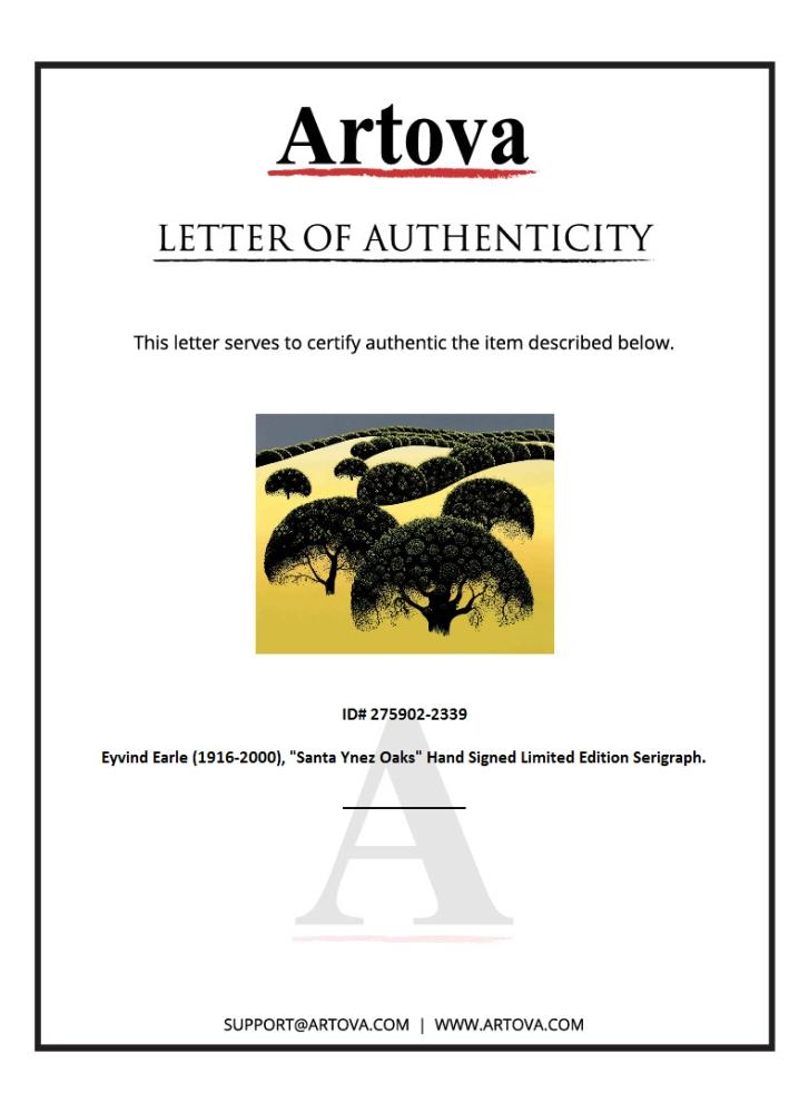 "Santa Ynez Oaks" LE 8x10 Serigraph by Eyvind Earle (Artova) at PristineAuction.com "Santa Ynez Oaks" LE 8x10 Serigraph by Eyvind Earle (Artova) at PristineAuction.com